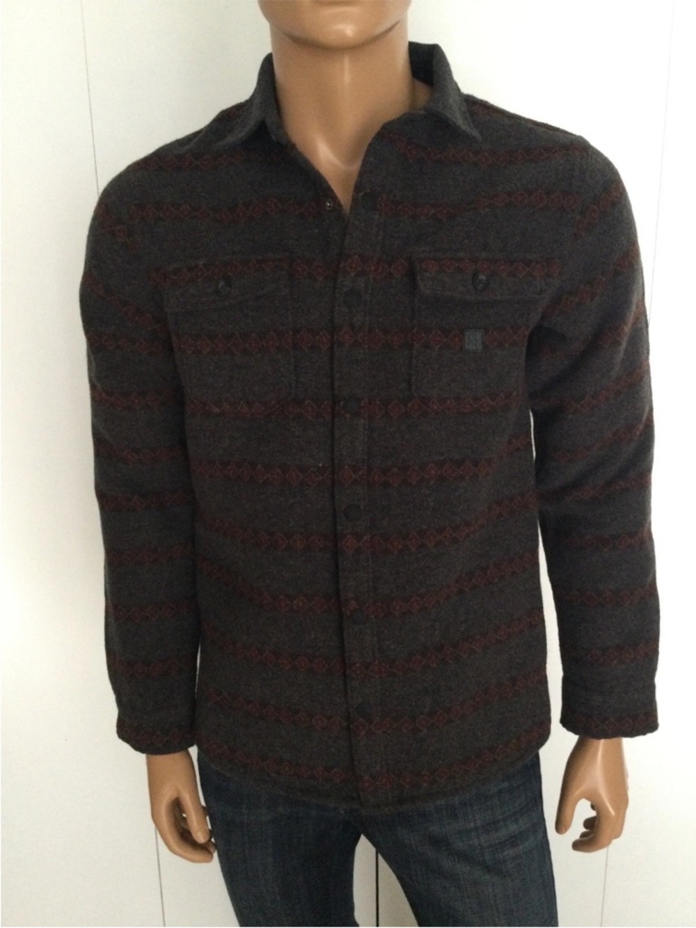 Roark Nordsman Flannel Elbow Patch Snap Shirt Size M